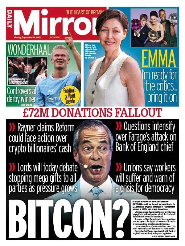 Daily Mirror Notebook - 14 September 2026