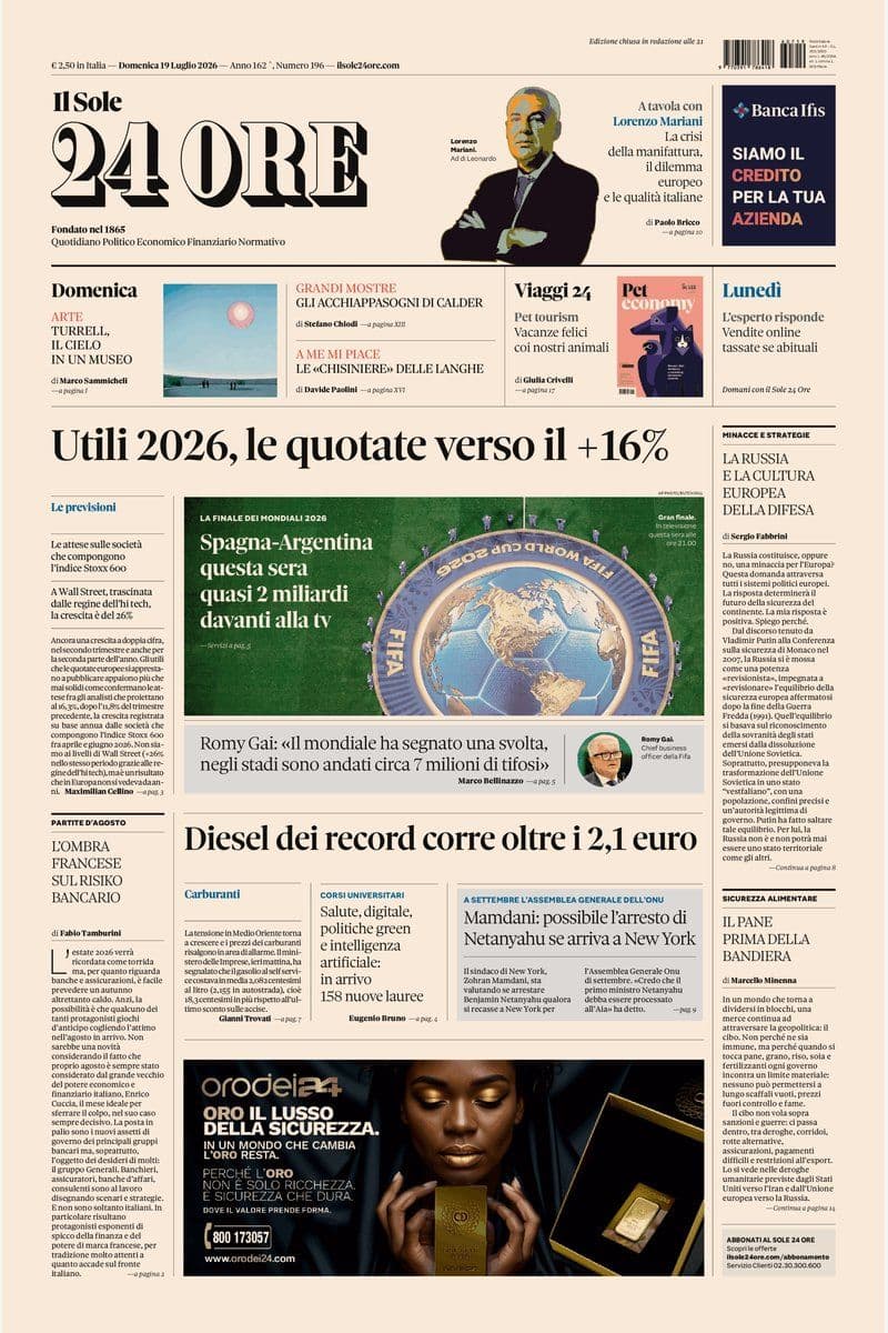 Il Sole 24 Ore - 19 July 2026 [IT]