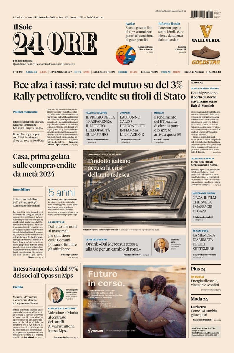 Il Sole 24 Ore - 11 September 2026 [IT]