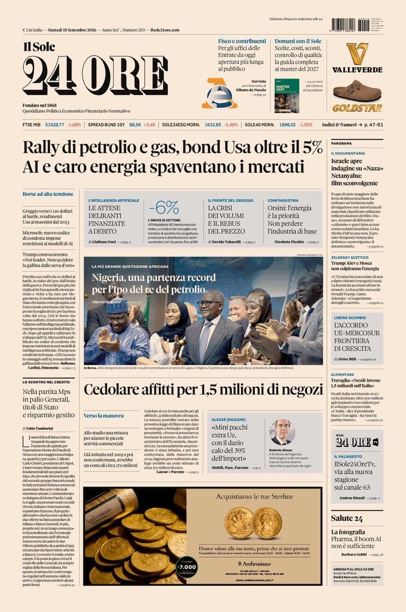 Il Sole 24 Ore - 15 September 2026 [IT]