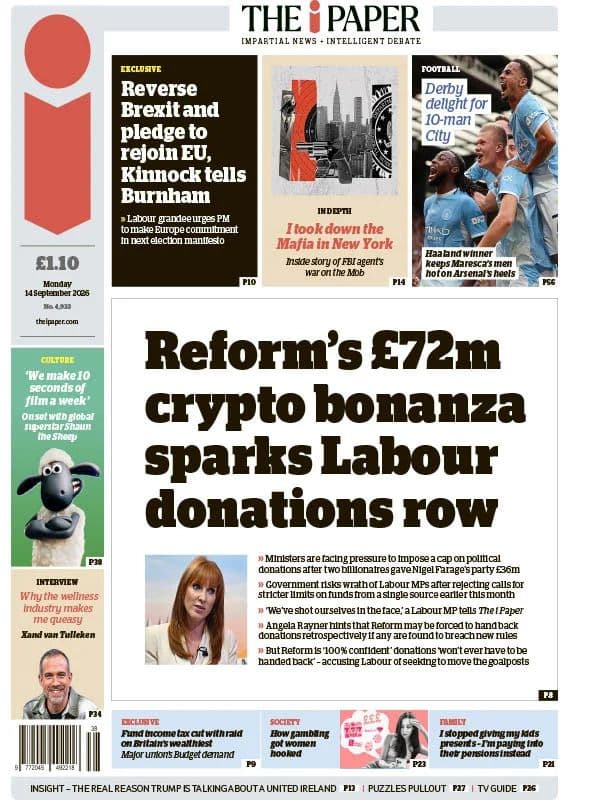 The i Newspaper - 14 September 2026