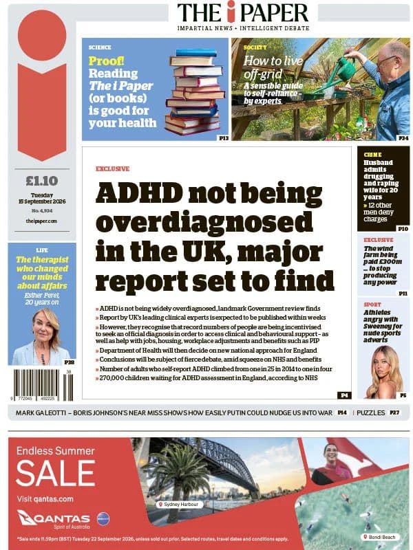 The i Newspaper - 15 September 2026